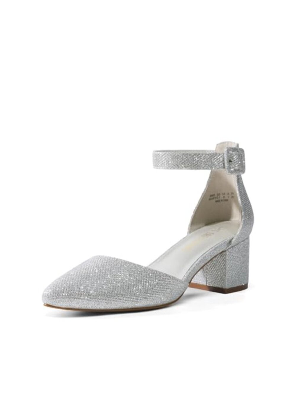 Women's Closed Toe Low Block Heel Pumps Pointed Toe Buckle